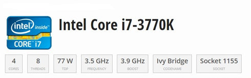 Intel Core i7-3770K 3.5 GHz Socket 1155