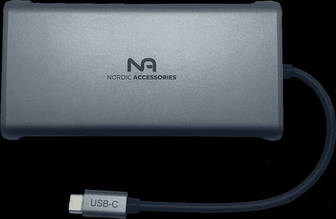 Nordic 12-in-1 USB-C Dock dockningsstation Kompatibel med alla datorer (beg)