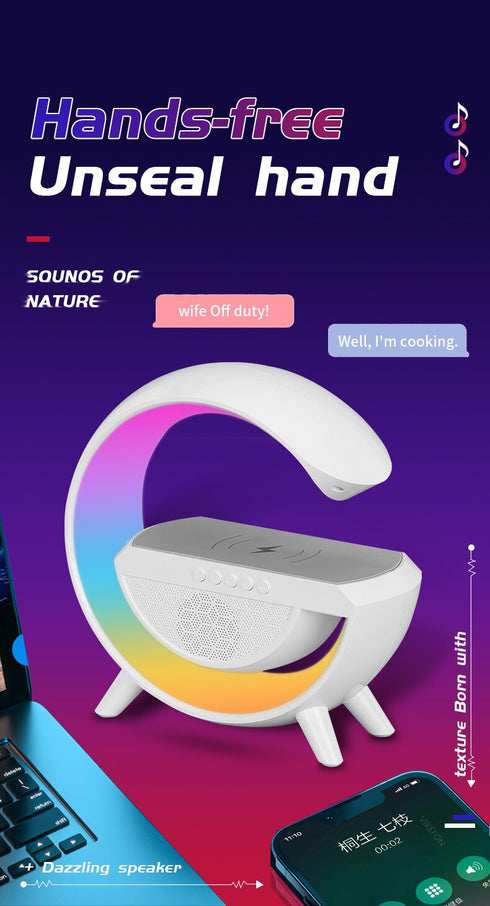 Trådlös laddare Bluetooth-högtalare & RGB (Färg Svart)