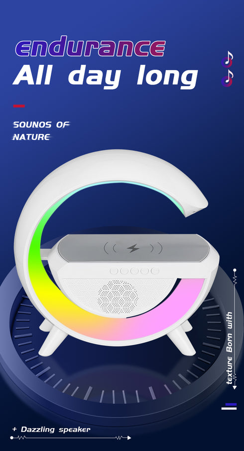 Trådlös laddare Bluetooth-högtalare & RGB (Färg Svart)