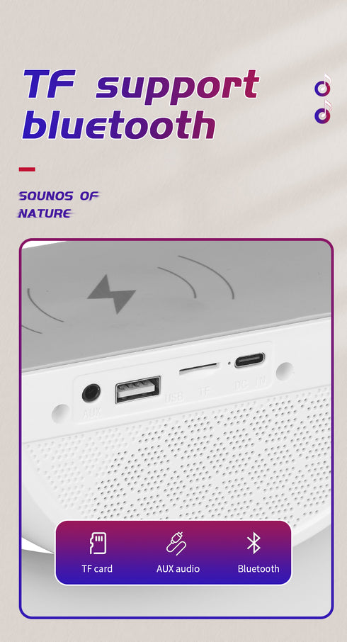 Trådlös laddare Bluetooth-högtalare & RGB (Färg Svart)