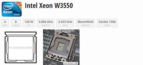 Intel Xeon Processor W3550 3.066 GHz / 3.333 GHz/ Socket 1366 (beg)