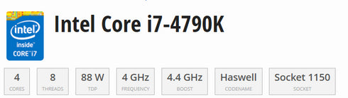 INTEL® Intel Core i7-4790k GHz Socket 1151 (beg)