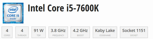 Processor/CPU Intel Core i5-6700K Socket 1151 (beg)