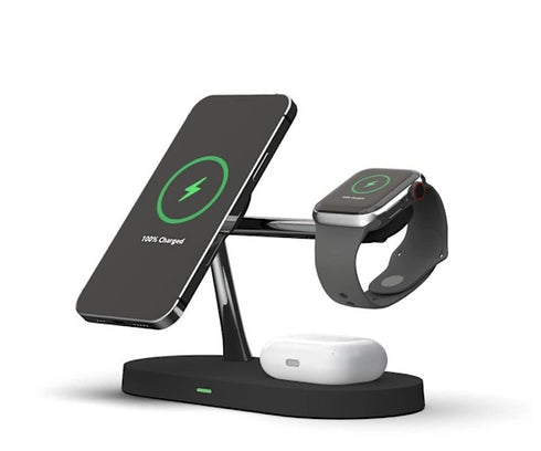 Trådlös laddare, Magnetisk 3 i 1 trådlös laddningsstation kompatibel med iPhone 12/12 Mini/12 Pro/12 Pro/12 Pro Max/13 Series/14 /15 / Series, Apple