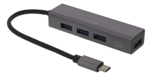 Deltaco USBC-HUB11 USB-C-hubb 4 port (beg)