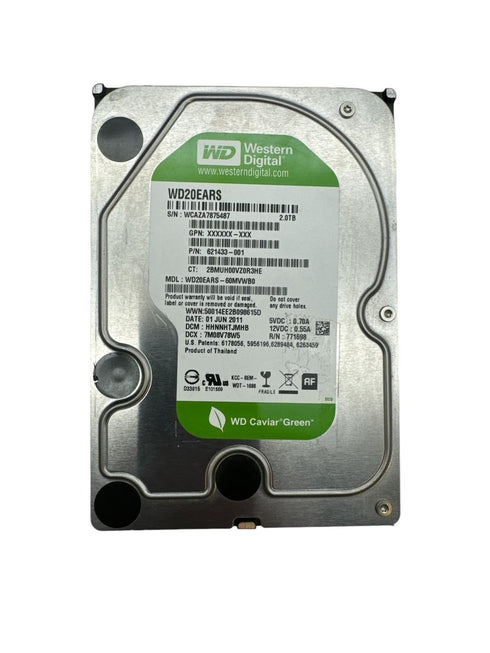 Begagnad Western Digital Green 2TB, 3,5" Intern Hårddisk