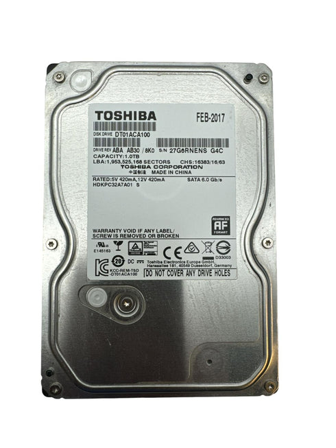 TOSHIBA HDD 1.0TB hårddisk 3,5 tum Begagnad