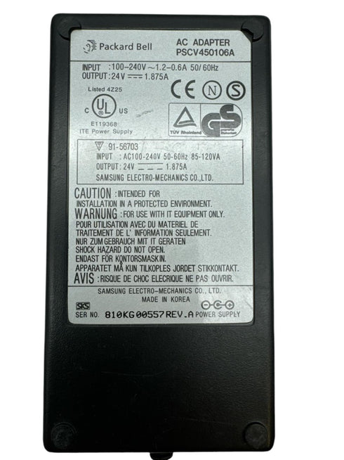 Packard bell Laddare/AC-adaptrar MODEL PSCV450106A 24V 1.875A 5.5mm (beg)
