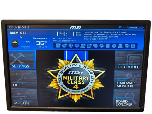 Moderkort Msi b85m g43 med Processor intel core i5 4590 och RAM minne (beg)