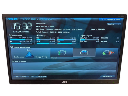 Moderkort Asus P8Z77-V LX2 med Processor intel core i5 3570k och RAM minne (beg)