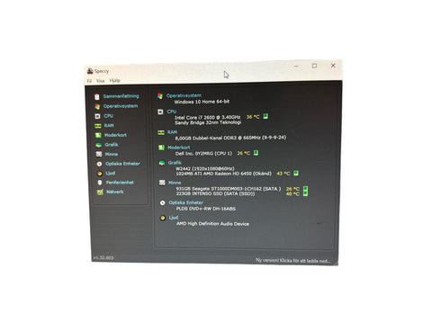 Begagnad Dell vostro 460 Stationär dator (Intel Core i7) 8GB RAM, 240GB SSD, Windows 10