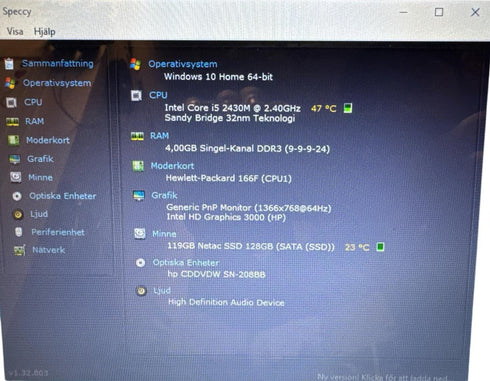 hp pavilion g6 (15.6") 128GB SSD Windows 10 (beg)