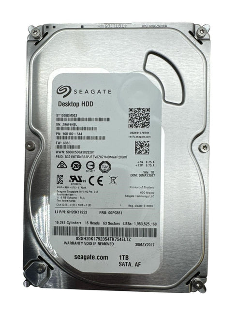 Seagate HDD 1000gb hårddisk 3,5 tum Begagnad