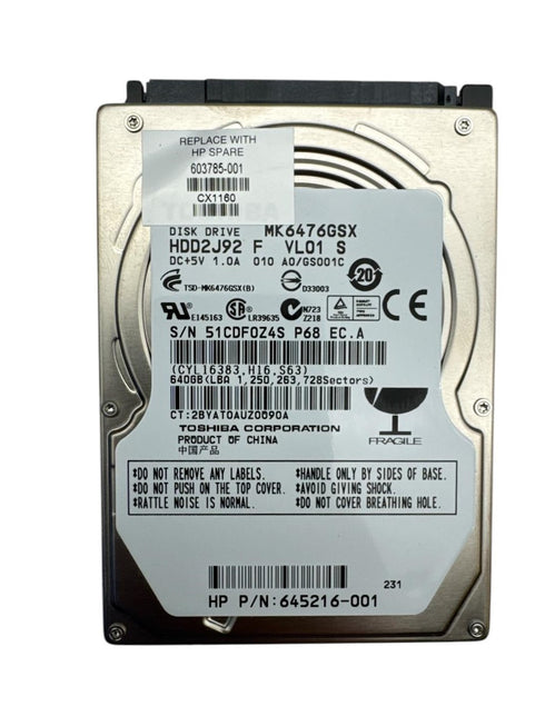 TOSHIBA 2.5-tums hårddisk 640GB (beg)