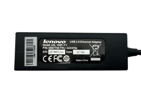 Lenovo USB 2.0 till Ethernet-adapte Model: U2L 100P-Y1 (beg)
