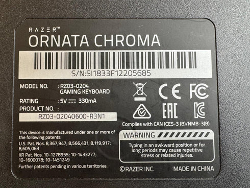 Razer ORNATA CHROMA tangentbord gaming RGB (beg)