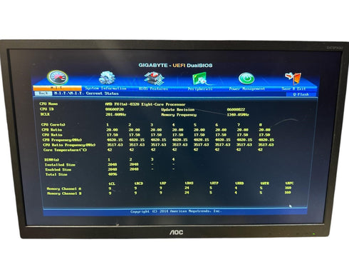 Moderkort Gigabyte GA-970A-DS3P med Processor och RAM minne (beg)