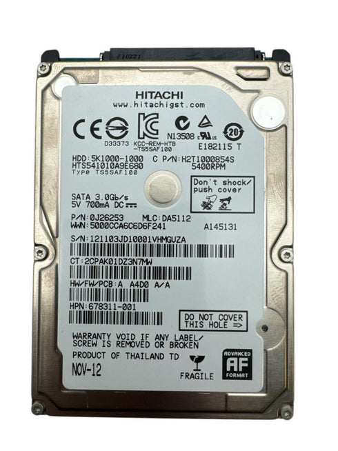 Hitachi 2.5 HDD Intern hårddisk - 1000 GB (beg)