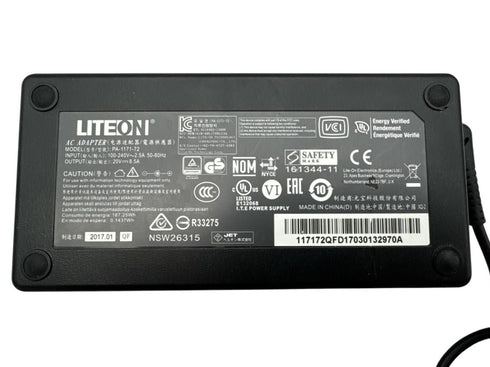 Original LITE-ON 20V 8.5A 7.4×5.0mm 170W PA-1171-72 Laptop AC Adapter med nätsladd (beg)