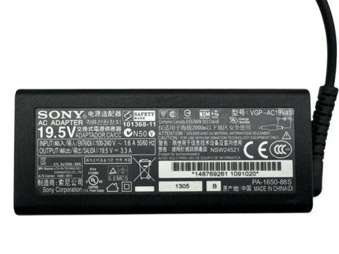 Original Sony Laptop Laddare AC Adapter 19,5V 3,3A med nätsladd (beg)