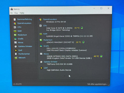 Begagnad lenovo thinkcentre Stationär dator Core i5 3470 SSD 256 GB - 8GB