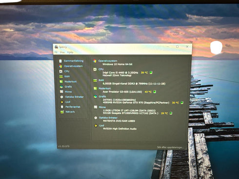 Acer Predator G3-605 Stationära dator, win 10/128 SSD/ GTX 970 4GB ( beg)