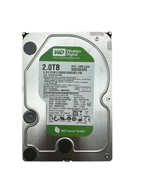 Western Digital Green 2TB, 3,5" Intern Hårddisk (beg)