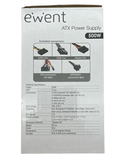 Ewent ATX 500W Power Supply / nätaggregat (beg)