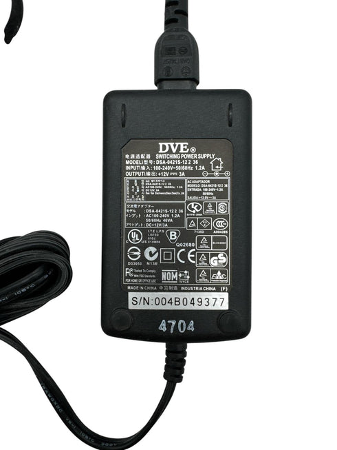 DVE DSA-0421S-12 2 36 12V 3A-adapter AC Power Switching Strömförsörjningssladd (beg)