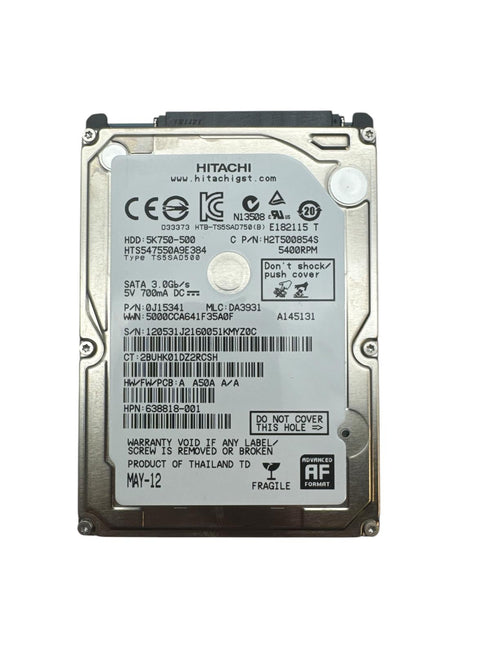 HITACHI 2.5 HDD Intern hårddisk - 500 GB (Beg) num (1)