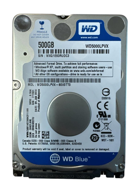 WD Blue 2.5 HDD Intern hårddisk - 500GB (beg)