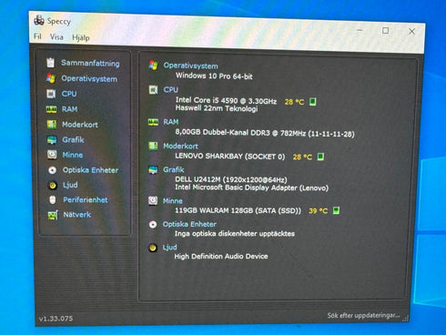 Begagnad lenovo thinkcentre Stationär dator Core i5 4590/ SSD 128 GB - 8GB