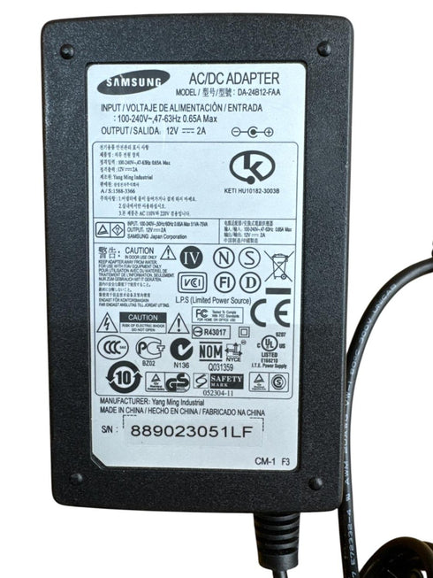 Original Laddare/AC-Adapter Samsung DA-24B12-FAA 12V 2A AC/DC Adapter Laddare (beg)