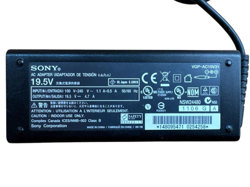 Original Sony Vaio VGP-AC19V31/ 4.7A /19.5V/AC Adapter laddare (beg)