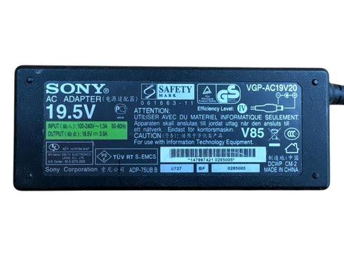 Original Sony Vaio VGP-AC19V20 19.5V 3.9A /AC Adapter laddare (beg)