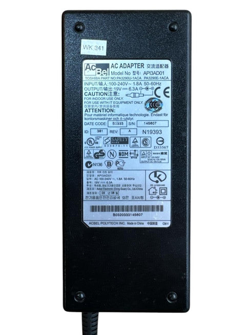 AcBel API3AD01 Laddare 19V 6.3A för Toshiba (Beg)