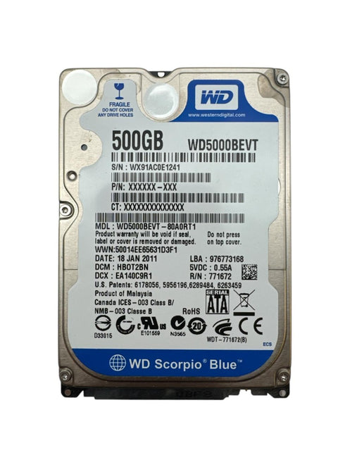 WD Blue 2.5 HDD Intern hårddisk - 500GB (beg)
