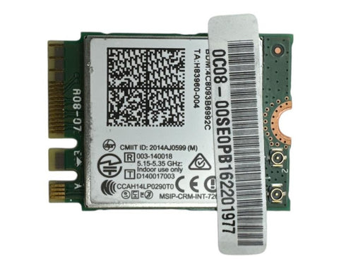 Intel 7265NGW Dual Band 2 x 2 Trådlös AC Bluetooth 4.0 M2- (beg)
