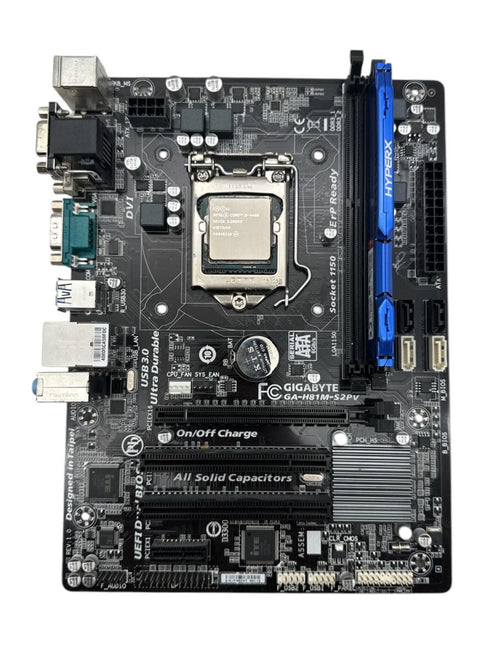 Moderkort GIGABYTE GA-H81M-S2PV med Intel Core i5 RAM-minne (Beg)