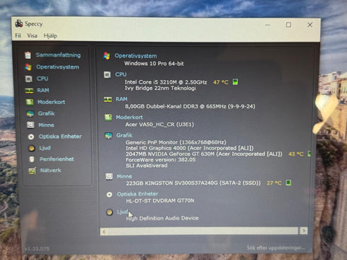 Acer Aspire V3-571G 15.6" FHD IPS / i5 3210M / 8GB/win 10 (beg)