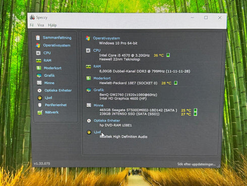 HP Stationär Dator – Intel Core i5, 8GB RAM, 256GB SSD + Windows 10 Pro