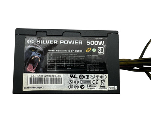 Power Supply/ nätaggregat SILVER POWER 500W Model No:SP-SS500 80 +(beg)