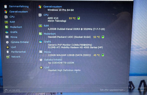 Hp g62/ 4GB DDR3 /128GB SSD, Win 10 (beg)
