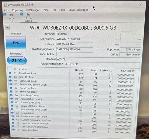 Western Digital extern hårddisk 3TB (beg)
