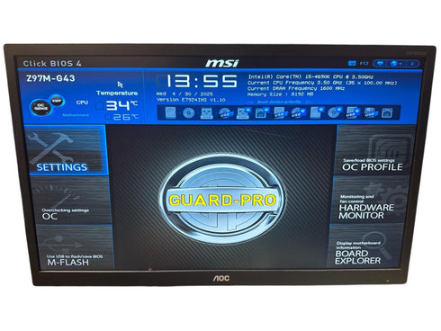 Moderkort MSI Z97M-G43 - med Processor och RAM minne mATX (beg)