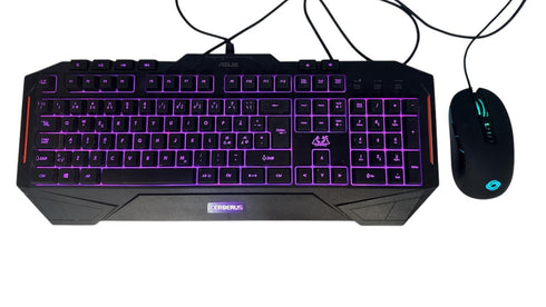 ASUS Cerberus Gaming Keyboard -med en NOS M200 gaming mus Nordiska (beg)