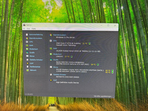 Stationär Dator Lenovo / 16GB / 128GB SSD / Win 10