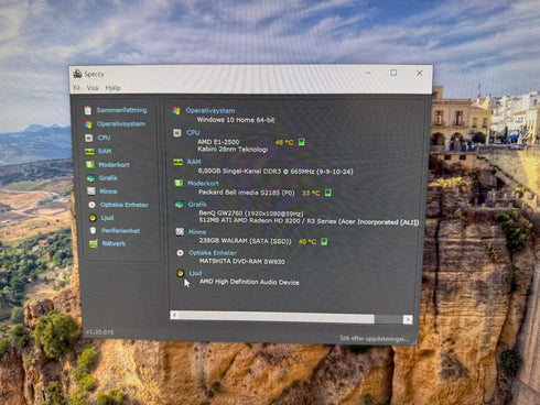Packard Bell S2185 - 256GB SSD 8GB RAM Windows 10 (beg)