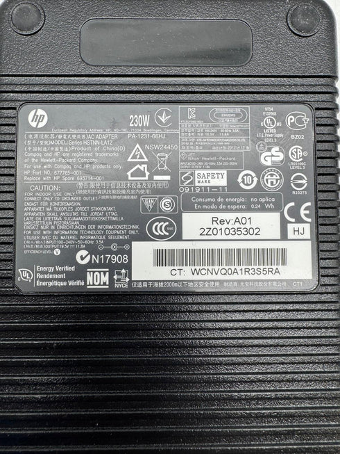 19,5 V 11,8 A 230 W ersättning strömförsörjning laddare för HP HSTNN-AL12 (7,4 x 5,0 mm) (beg)